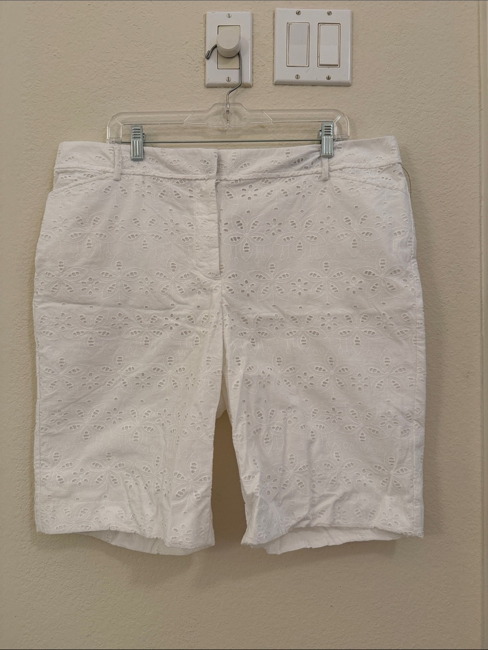 Talbots White Eyelet Bermuda Shorts
